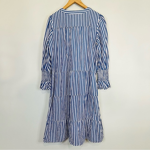 Tuckernuck pomander place Blue and White Stripe Cotton Poplin Kenzo Dress size L - Picture 5 of 5